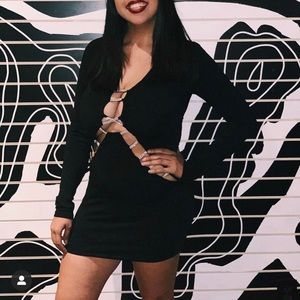 Black cutout mini dress